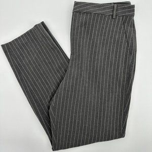 L'agnece Women’s Ludivine‎ Gray White Striped Crop Dress Pants in Gray Sz 6